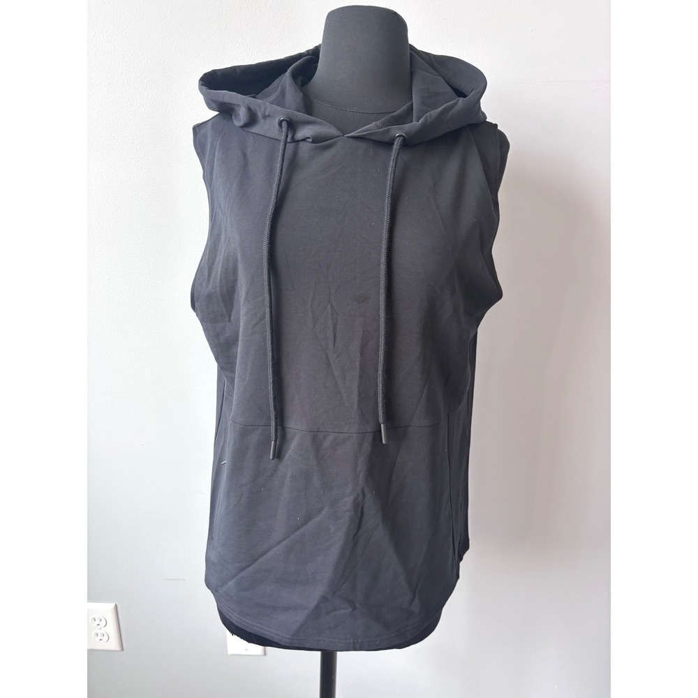 ZIYA Sleeveless Hoodie Women's Black Athletic Workout Casual Hooded Vest Top